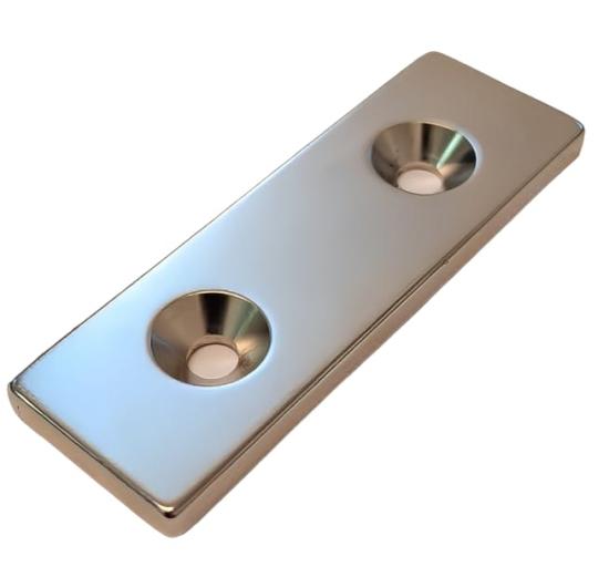 Preview: SchwaBi Ersatzmagnet Schwert ohne Bohrungen, rechteckiger Magnetblock mit polierter Oberfläche